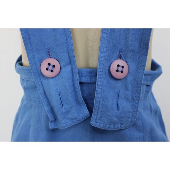 Dennis Goldsmith Overalls Jumper Skirt Dress Size 12 Blue Pocket 90s - Picture 3 of 11